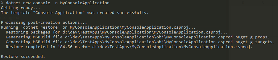 Create dotnet console application